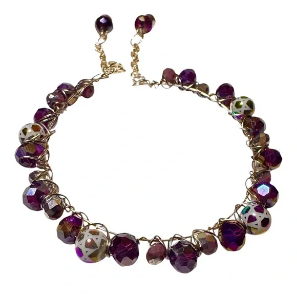 Bracelet with Austrian Crystals and Electroplated Beads - Picture 4 of 9